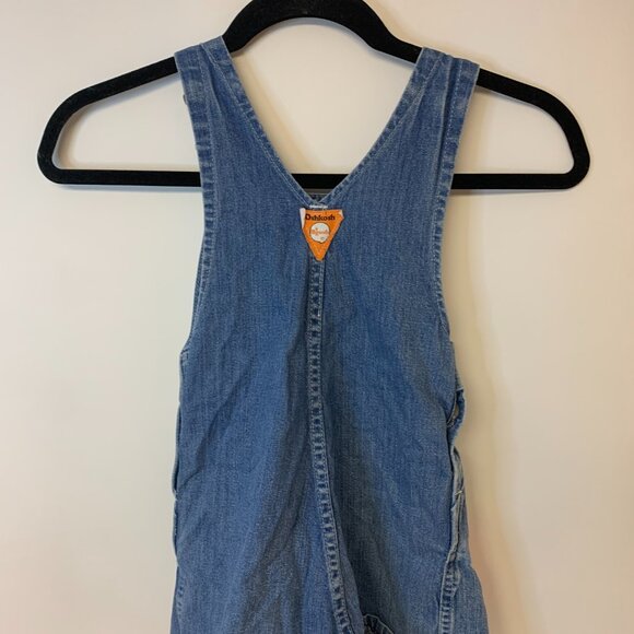 Oshkosh B'gosh Denim Blue Overall Dress Vintage Appliqued Apple & Worm Rare - Picture 2 of 8